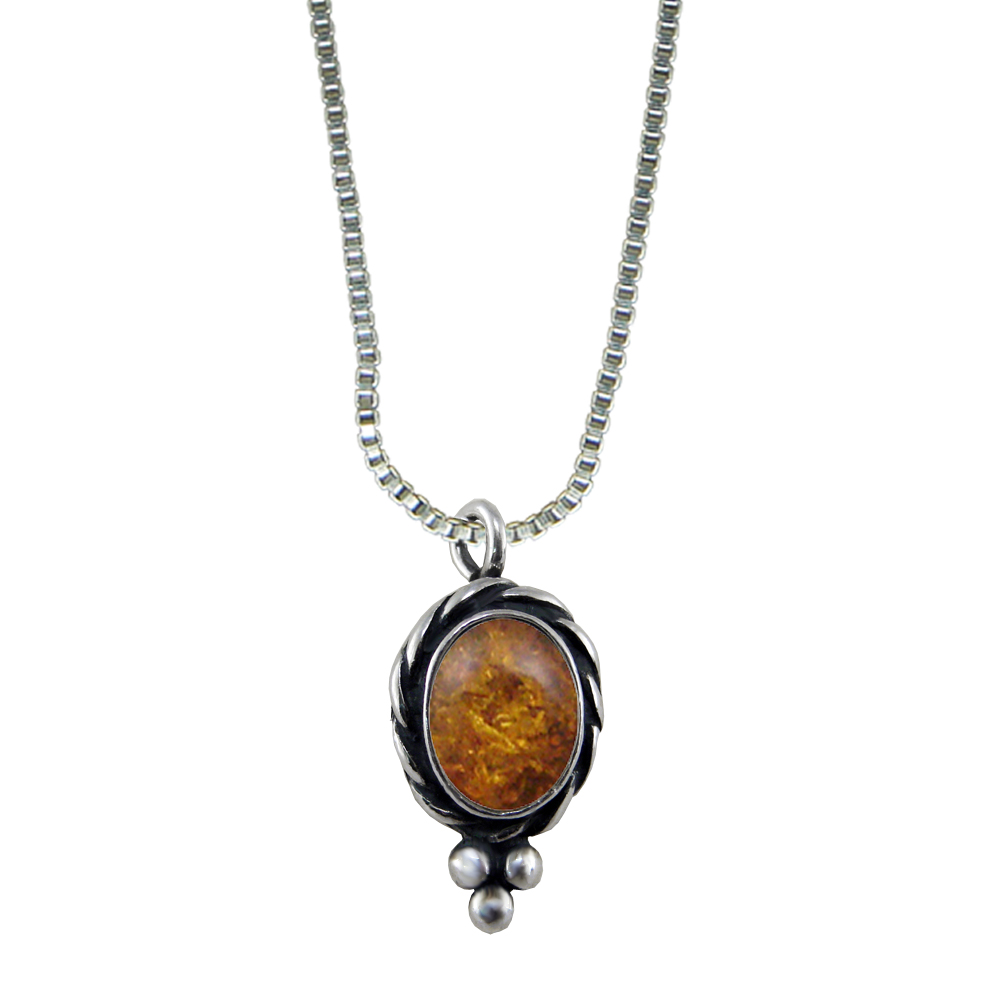 Sterling Silver Little Amber Pendant Necklace